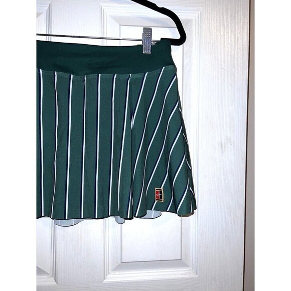 NWT NIKE Court Skirt Shorts Tennis Dri Fit Green White Striped Sz M - Picture 2 of 11